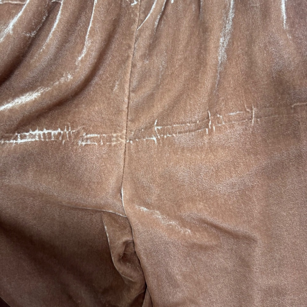 Anthropologie Gloria Velvet Jogger Pants Taupe Smocked Waist M Boho Athleisure - Picture 9 of 16